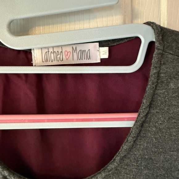 Latched Mama Charcoal and Wine Layered Nursing Top - Picture 2 of 5